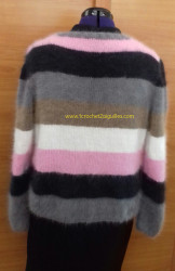 Pull à rayures en Angora Dos